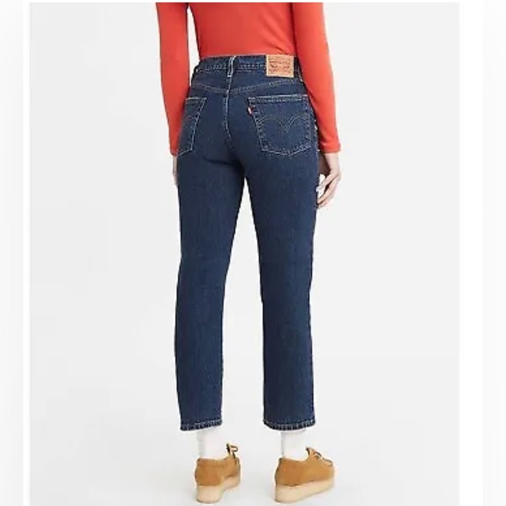 Classic High-Rise Straight Jeans in Dark Blue - Picture 2 of 7
